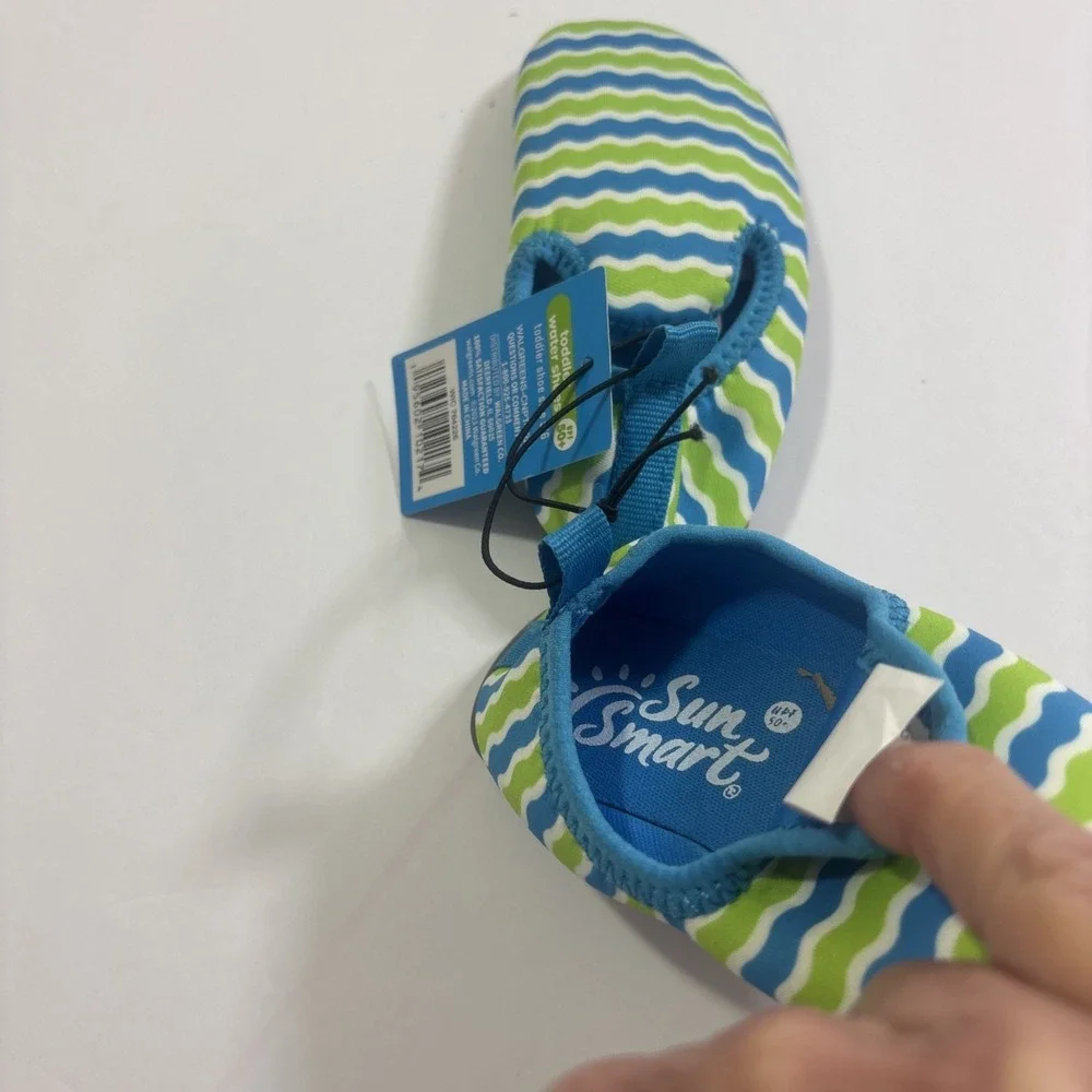 NEW Toddler‎ Baby Water Booties Water Shoes - Black/Lime Size 5/6